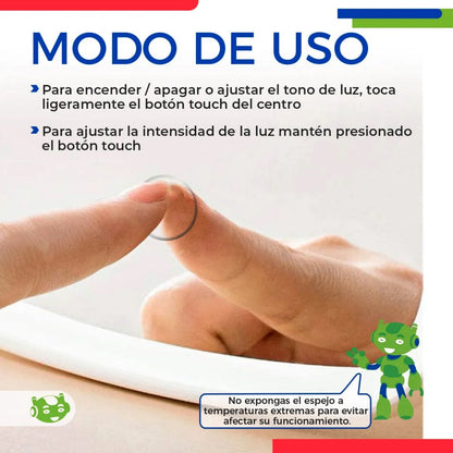 ESPEJO DE MAQUILLAJE TACTIL LED